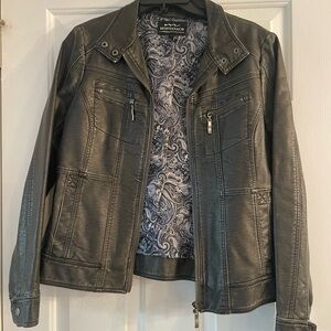 Montanaco Charcoal Faux Leather Jacket